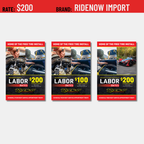 Labor Rate Signs (Clings & Posters)