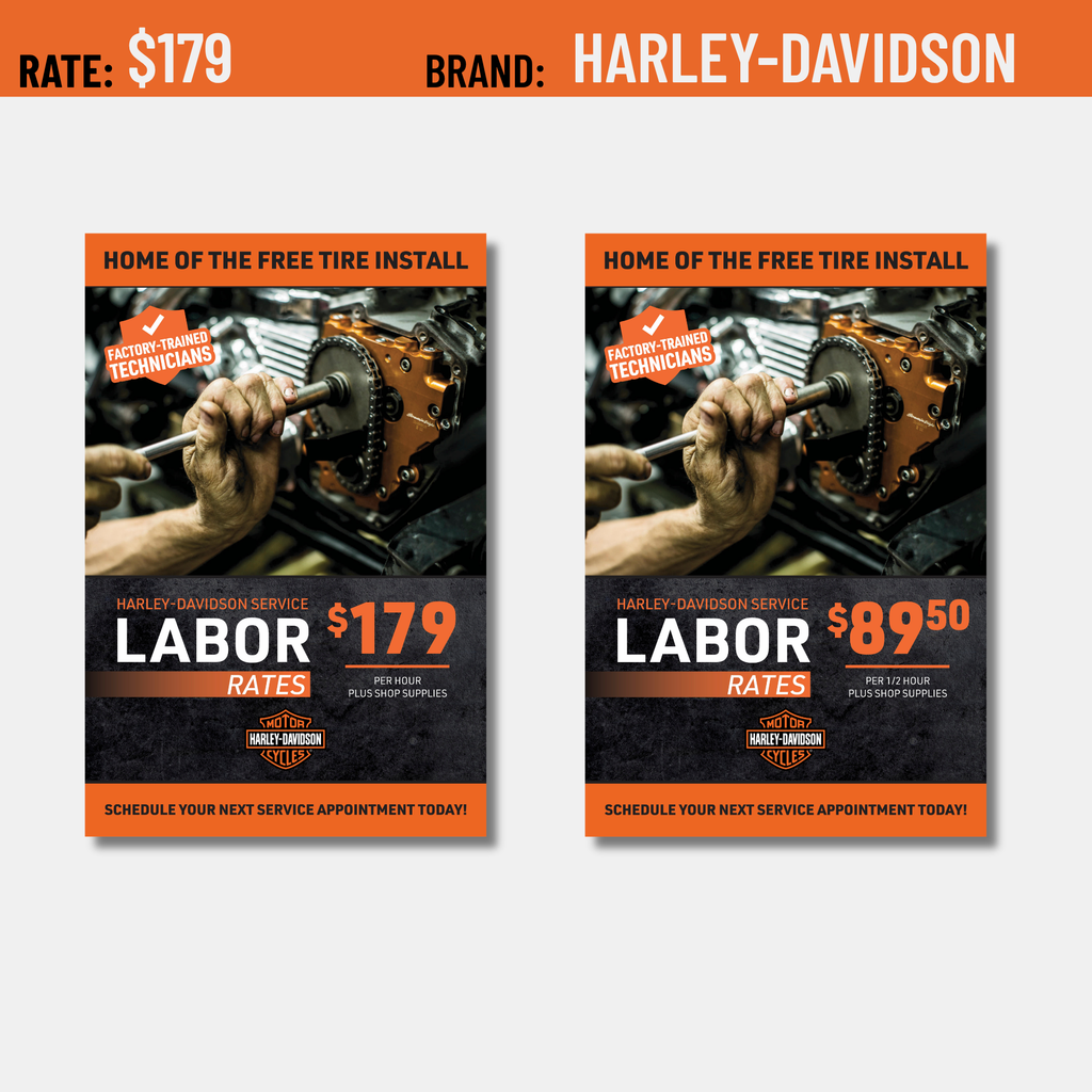 Labor Rate Signs (Clings & Posters)