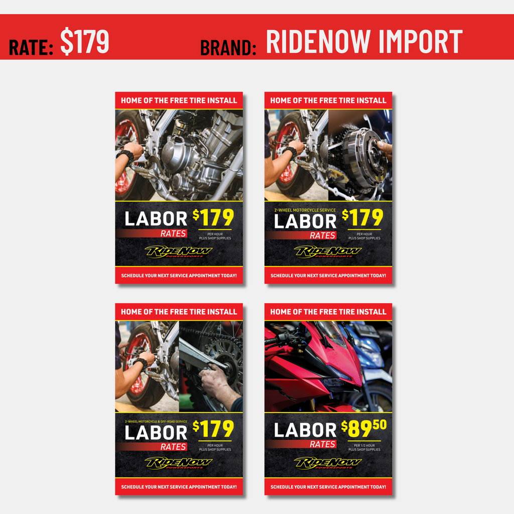 Labor Rate Signs (Clings & Posters)