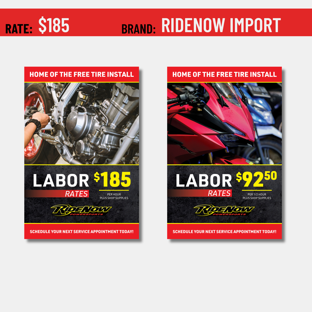Labor Rate Signs (Clings & Posters)