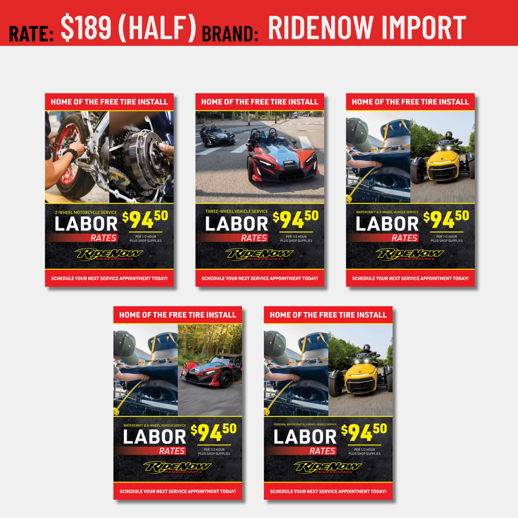 Labor Rate Signs (Clings & Posters)