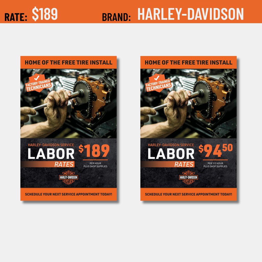 Labor Rate Signs (Clings & Posters)