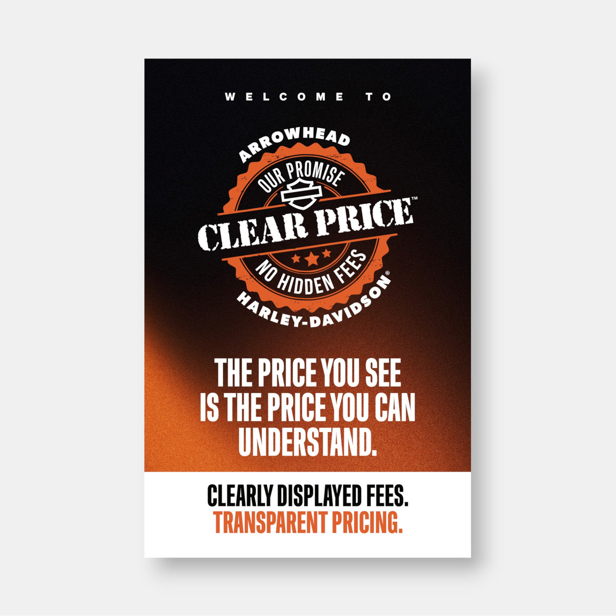 Clear Price: Front Door Decal